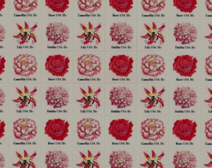 #1879a 1876-79 Flowers 18 cent rose Lily Camellia Full Mint Sheet of 48 stamps