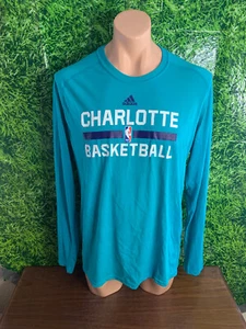 NBA Charlotte Hornets Basketball Long Sleeve Shirt Teal Nike Size XL - Picture 1 of 5