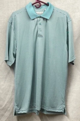 Camisa Polo Tehama Clint Hang Em Seca Para Hombre Verde Blanco Rayas Manga Corta XL Foto 1 de 4