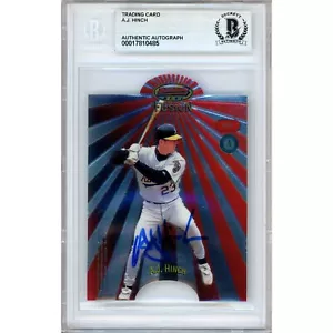 1998 Bowman Best Mirror Image MI10 AJ Hinch Signed Card AUTO Beckett Oakland A's - Picture 1 of 5