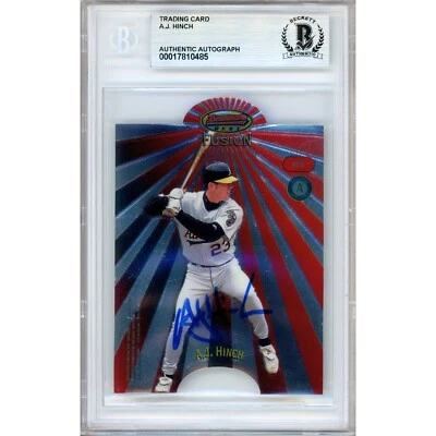 AJ Hinch Signed 1998 Bowman Best Mirror Image MI10 Card AUTO Beckett Oakland A's - Image 1 of 4