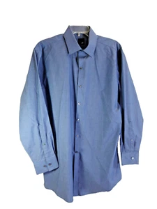 J Ferrar Modern Fit Hemd mit Knopfleiste Herren L 16-16 1/2--32/33 Blau Langarm - Bild 1 von 4