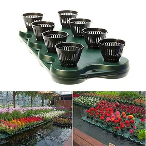 8Plugs /1pc Aquaponics Floating Pond Planter Basket- Hydroponic Island Gardens - Picture 1 of 11