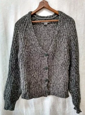 Cárdigan Suéter Gris Oscuro Con Talla Pequeña Abotonada Abuela Oscura Academia Abuela Suelto Foto 1 de 3
