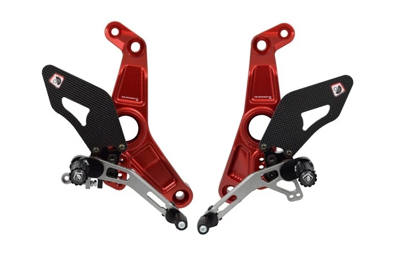 Ducabike Ducati Monster 1200R Adjustable Rearsets - Red-Silver - Изображение 1 из 1