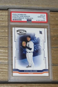 2005 Donrus #213 Justin Verlander Throwback Threads - PSA GEM MINT 10 - 41912444 - Picture 1 of 4