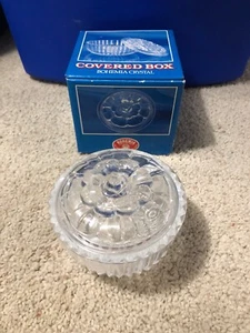 Bohemia Czech Republic Flower Cover Trinket Box Lead Crystal Over 24% PbO - Picture 1 of 6