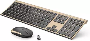 Wireless Keyboard and Mouse, 2.4Ghz Rechargeable Compact Quiet Full-Size Keyboa - Picture 1 of 7