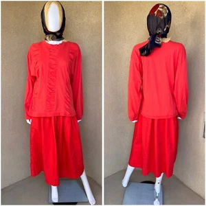 Vintage 80s Gene Ewing Bis Bis Wrinkled Rich Denim Skirt Set - Picture 1 of 5