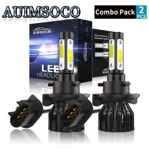 2x H13 9008 LED Headlight Kit Bulbs High Low Beam Cool White 10000K Super Bright - Picture 1 of 10