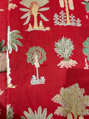 Indian Handmade Black Hand Block Print Running Cotton Voile Fabric By The Yard - Image 1 of 4