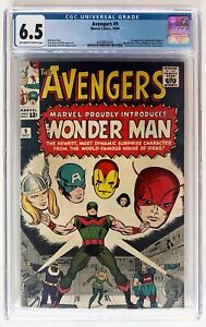 AVENGERS #9, CGC 6.5 Fine+, 1st Appearance of WONDER  MAN, 1964 Marvel MCU