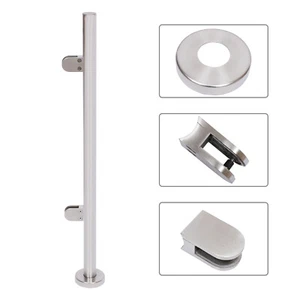 90cm/110cm Stainless Steel Balustrade Posts Grade Stair Railing Glass Clamps NEW - Picture 1 of 47