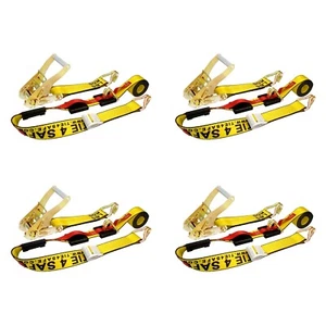 4 Pack 2" x 10' Over Tire Car Hauler Truck Trailer Auto Ratchet Tie Down Strap - Foto 1 di 7