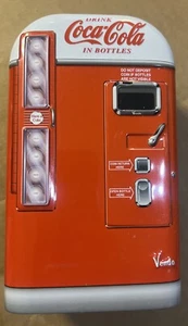 Collectible Coca-Cola Tin Vending VENDO Machine 7" X 4" Hinged Front Door - Picture 1 of 7