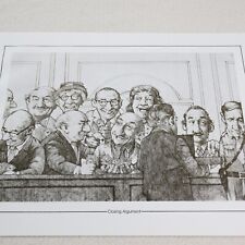 Charles Bragg Vtg Print Closing Argument Jury Judge Law Court People Art Decor