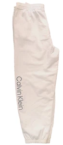 CK CALVIN KLEIN JOGGERS SWEATPANTS EMBROIDERED LOGO WHITE SIZE 2XL W42-46in Aprx - Picture 1 of 4