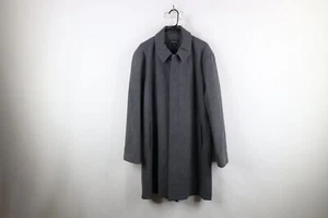 Lands End Mens L Wool Blend Full Length Collared Overcoat Jacket Heather Gray - Picture 1 of 18