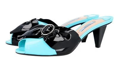 AUTÉNTICOS ZAPATOS DE SALÓN PRADA 1XX327 CHAROL TURQUESA NUEVOS Foto 1 de 4