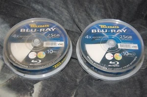 TRAXDATA, Blu-ray, 25GB, 4x speed, 10 pack, white printable ~ BRAND NEW ~ - Afbeelding 1 van 2