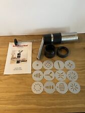 KitchenAid Gourmet Cookie Press Set Stainless Steel/Black 12 Discs **No Box**