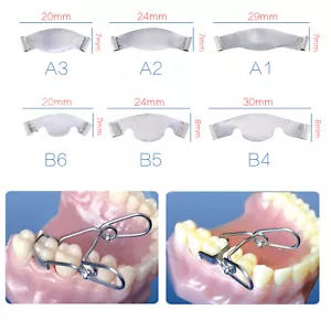 Dental Saddle Contoured Metal Matrices Matrix Band 6 Sizes / Springclip - Picture 1 of 18