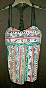 SO JUNIOR GIRLS OPEN BACK TIE SWIMWEAR/BATHING TOP SIZE S BRAIDED STRAP NWT - Picture 1 of 3