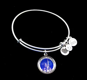 Disney Alex &Ani Bracelet MOST MAGICAL PLACE ON EARTH ✿ Castle Fireworks Silver - Picture 1 of 9