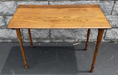 Antique Collapsible Oak Table 26” X 37” X 28” Cover