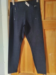 Next Navy Zip Detail Ponte Leggings , Size 10 Regular Tummy Control - Picture 1 of 3