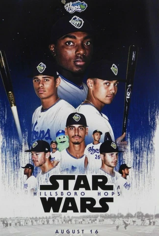 Hillsboro Hops August 16, 2019 Star Wars Night 11x17 Poster New Cover