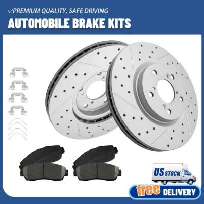 Front Disc Brake Rotors&Ceramic Brake Pads For 2011 2012 2013 2014 Honda Odyssey - Image 1 of 4