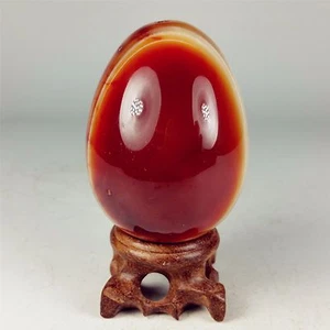 285g CARNELIAN SPHERE EGG Crystal w/ Stand Madagascar W7966 - Picture 1 of 12