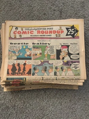 Sunday Denver Post Comic Roundup 1966-68 Prince Valiant Dick Tracy Comic Strips - image 1 of 4