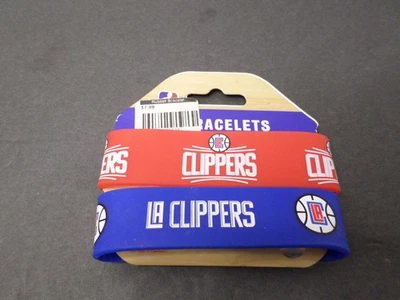 Juego de 2 pulseras anchas de goma de silicona LA Clippers NBA Foto 1 de 2