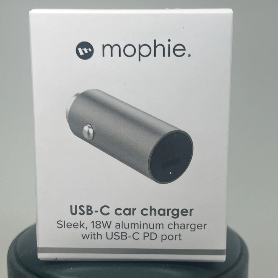 Mophie 18W USB C PD Car Charger Aluminium Silver - 409903474 - Image 1 of 3