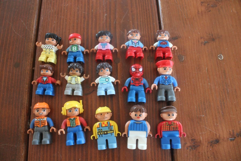 Duplo Lot 15 Figures Train Conductor Man Child Youth Construction 10+ - Image 1 of 1