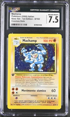 CGC 7.5 Machamp Italian Base Set 1st Edition 8/102 Cosmos Holo Pokemon Card - Image 1 of 2