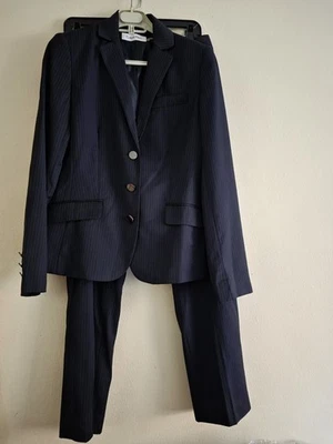 Conjunto Blazer Calvin Klein Rayas Talla 4 + Pantalones Ajustados Talla 8 Negro Blanco Nuevo sin Etiquetas Foto 1 de 4