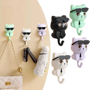 NEW Cool Cat Key Holder , Cute Kitty Wall Hooks, KittyHolders Wall Mount Decor - Picture 1 of 5
