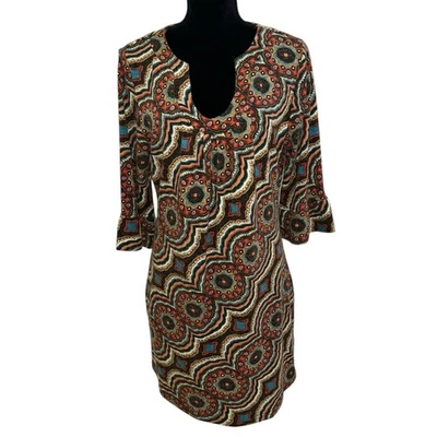 Aryeh Sweater Dress Size XL Hippie Floral Print Retro 3/4 Sleeve Colorful - Image 1 of 4