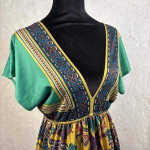 Flying Tomato Sm. V Neck Dress Geometric Design - Picture 1 of 9