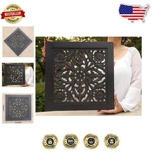 Decoración de pared única de flor de loto artesanal de 16" x 16": pieza de arte ecológica - Imagen 1 de 11