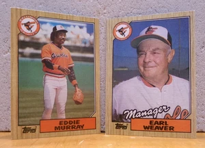 OLDER TOPPS CLASSIC BASEBALL CARD ORIOLES MANAGER EARL WEAVER & EDDIE MURRAY - Picture 1 of 2