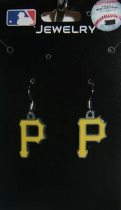 Pittsburgh Pirates Dangle Earrings (Zinc) Licensed MLB Baseball Jewelry - Picture 1 of 3
