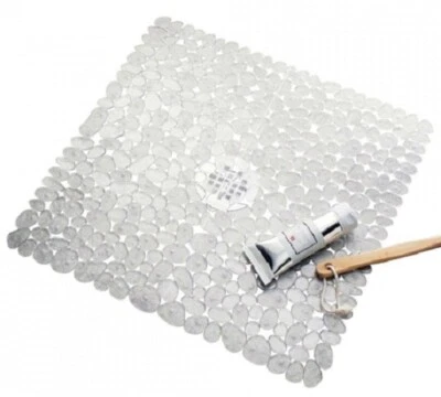ALFOMBRA DE DUCHA INTERDESIGN PEBBLZ 56x56x1cm Diseño Guijarro, Suave y Flexible, Transparente Foto 1 de 4