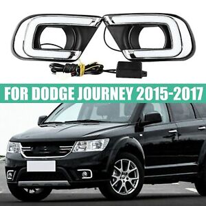 LED Daytime Driving Light Turn Signal Front Fog Lamp For Dodge Journey 2015-2017