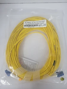 LC-LC 9/125 Singlemode Duplex Fiber Cable - { 30 Meter } - Afbeelding 1 van 4