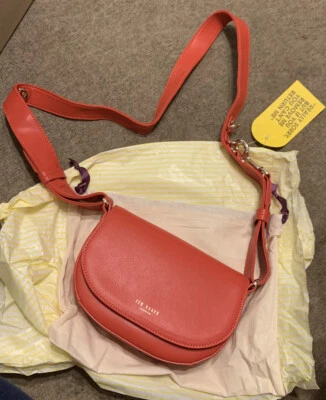 BNWT Ted Baker Equenia Equestrian Sleek Mini crossbody Bag Red Leather Rrp £140 - Image 1 of 4