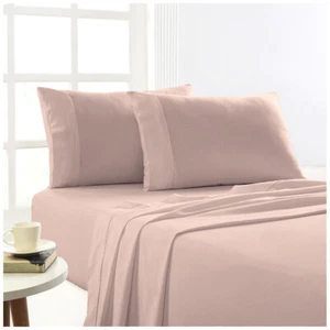 Park Avenue Queen Bed Flannelette Fitted Sheet Set 175 GSM Egyptian Cotton Rose - Picture 1 of 2